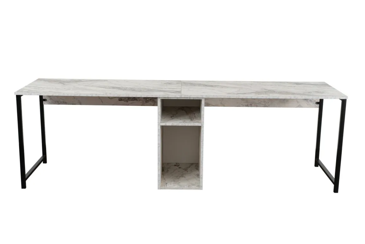 Scrivania lineare marmo e nera 240x60cm - Violet