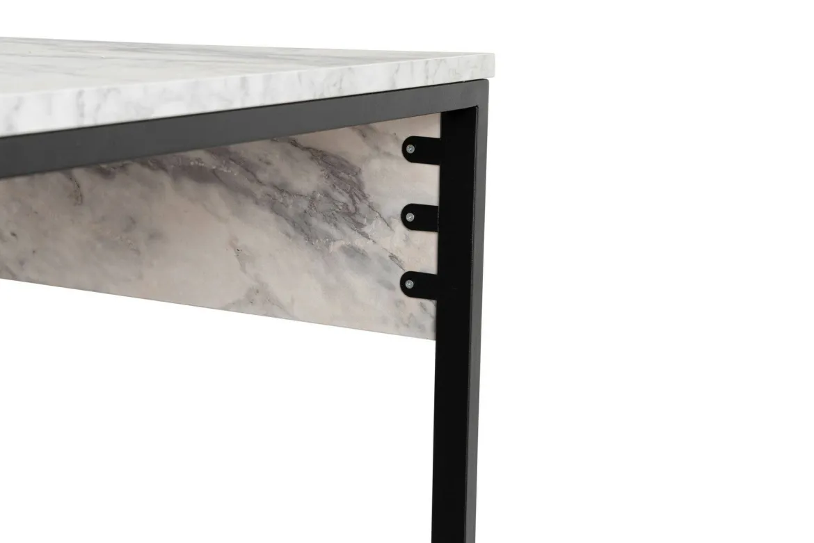 Scrivania lineare marmo e nera 240x60cm - Violet