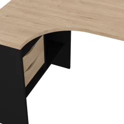 Scrivania lineare nera e rovere 54x138cm metallo - Nausicaa