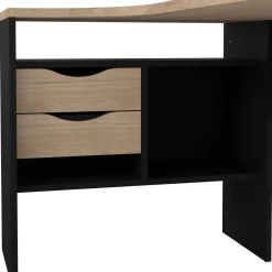 Scrivania lineare nera e rovere 54x138cm metallo - Nausicaa