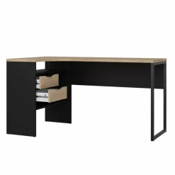 Scrivania lineare nera e rovere 54x138cm metallo - Nausicaa