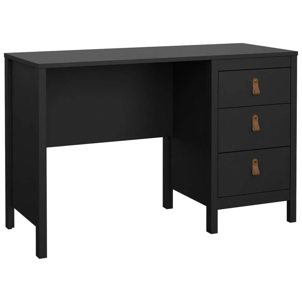 Scrivania lineare nera 120x48cm con 3 cassetti - Murjan