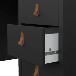 Scrivania lineare nera 120x48cm con 3 cassetti - Murjan