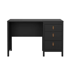 Scrivania lineare nera 120x48cm con 3 cassetti - Murjan