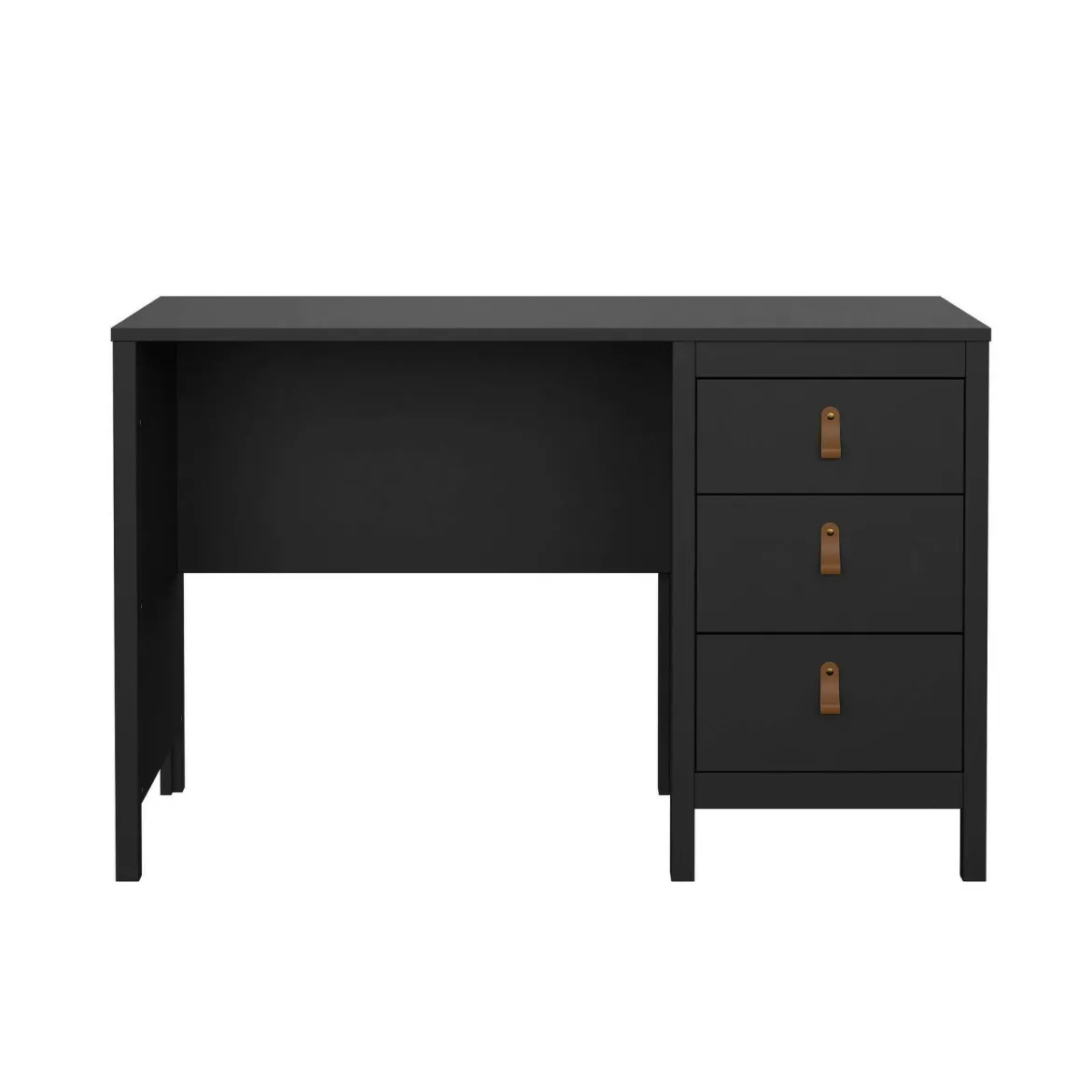 Scrivania lineare nera 120x48cm con 3 cassetti - Murjan