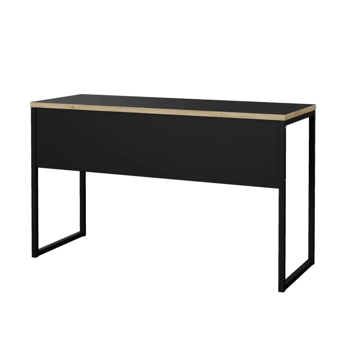 Scrivania lineare nera 130x60cm con piano in vetro - Ameglia