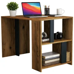 Scrivania lineare noce e antracite 120x60cm - Bising