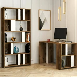Scrivania lineare noce e bianca 120x65cm - Arsita