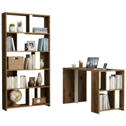 Scrivania lineare noce e bianca 120x65cm - Arsita