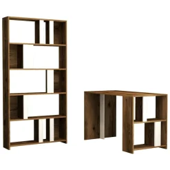 Scrivania lineare noce e bianca 120x65cm - Arsita