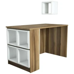 Scrivania lineare noce e bianca 120x65cm - Arsita