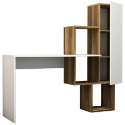 Scrivania lineare noce e bianca 145x45cm - Baselice