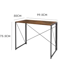 Scrivania lineare noce e nera 58x128cm in metallo e legno - Agliopi