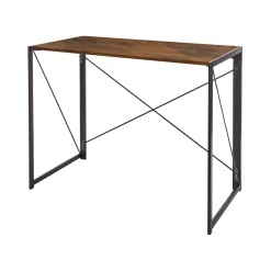 Scrivania lineare noce e nera 58x128cm in metallo e legno - Agliopi