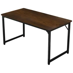 Scrivania lineare noce e nera 58x128cm in metallo e legno - Agliopi