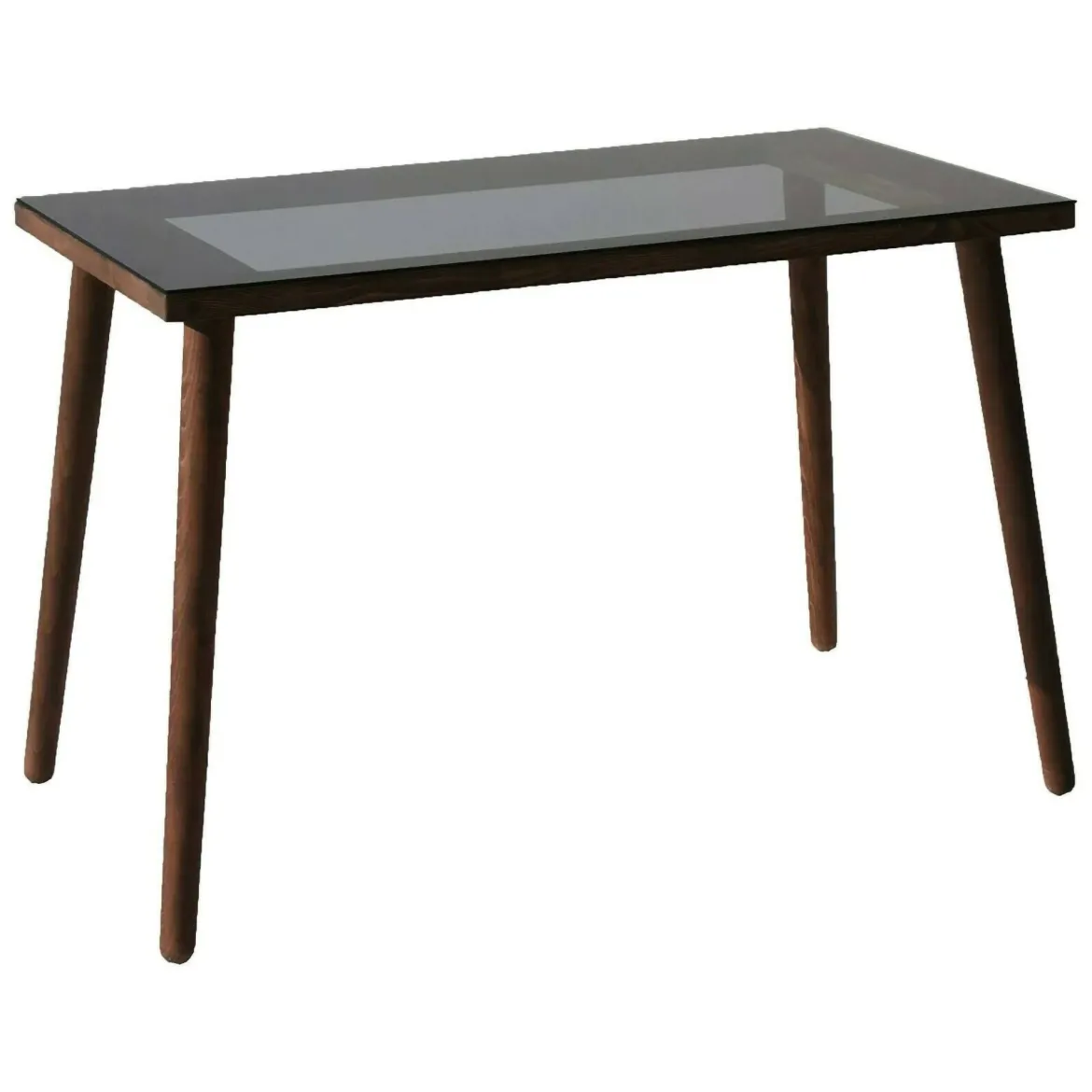 Scrivania lineare noce 110x60cm con piano in vetro - Melita
