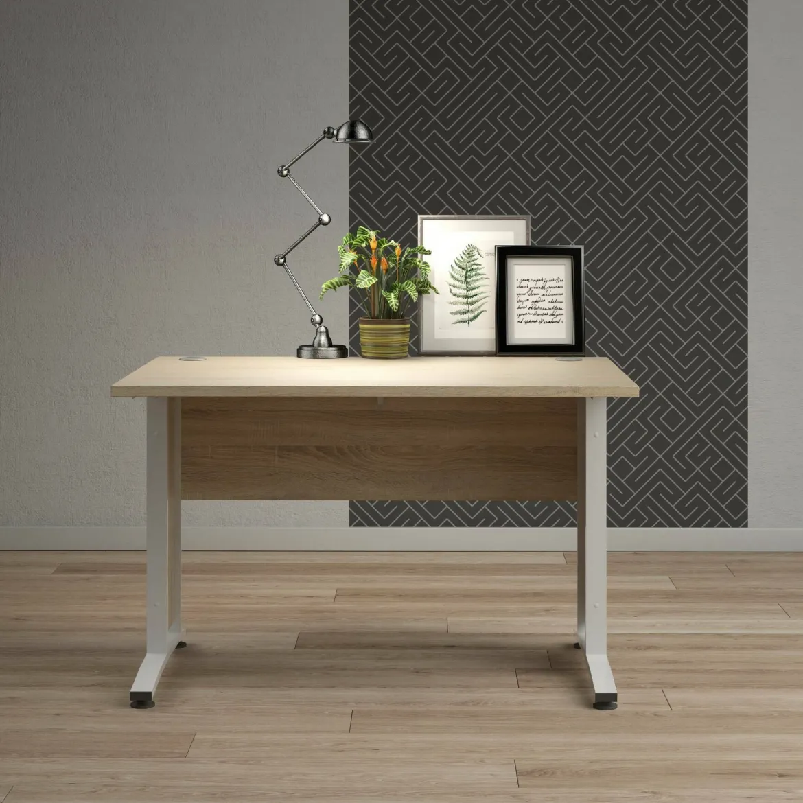 Scrivania lineare quercia e bianca 150x80cm - Gonu