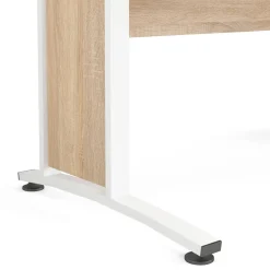 Scrivania lineare quercia e bianca 152x40cm con libreria - Angaga