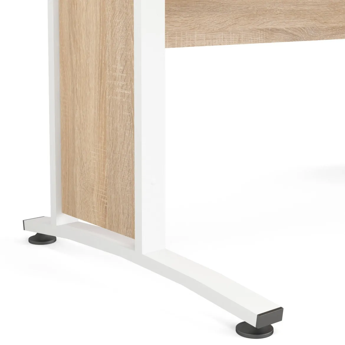 Scrivania lineare quercia e bianca 152x40cm con libreria - Angaga