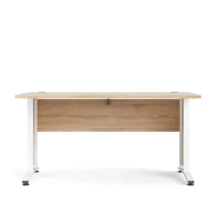 Scrivania lineare quercia e bianca 152x40cm con libreria - Angaga