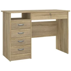 Scrivania lineare quercia 109x48cm con 4 cassetti - Amor