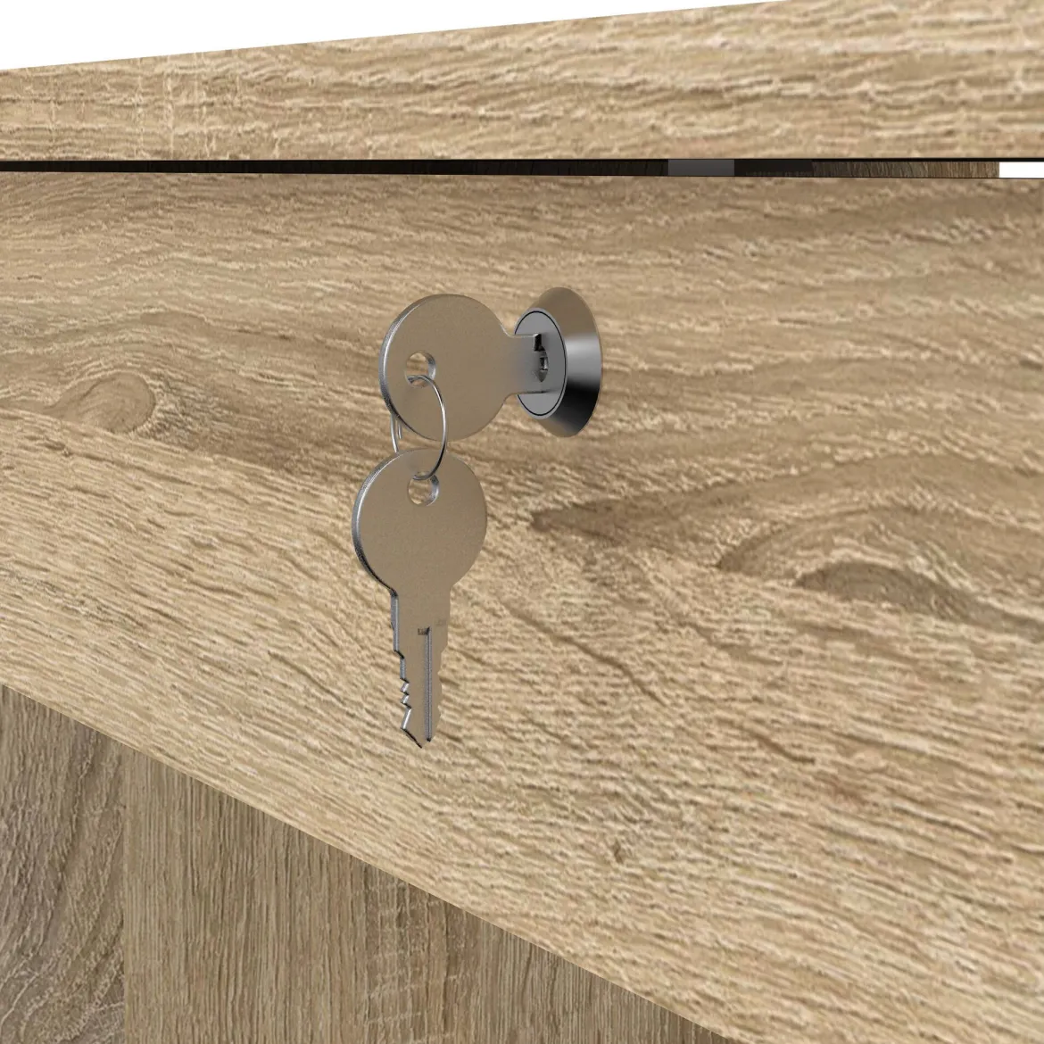 Scrivania lineare quercia 109x48cm con 4 cassetti - Amor