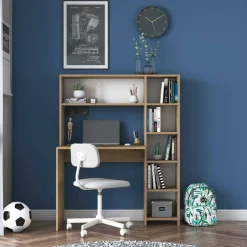 Scrivania lineare quercia 120x48cm con 3 cassetti - Andre