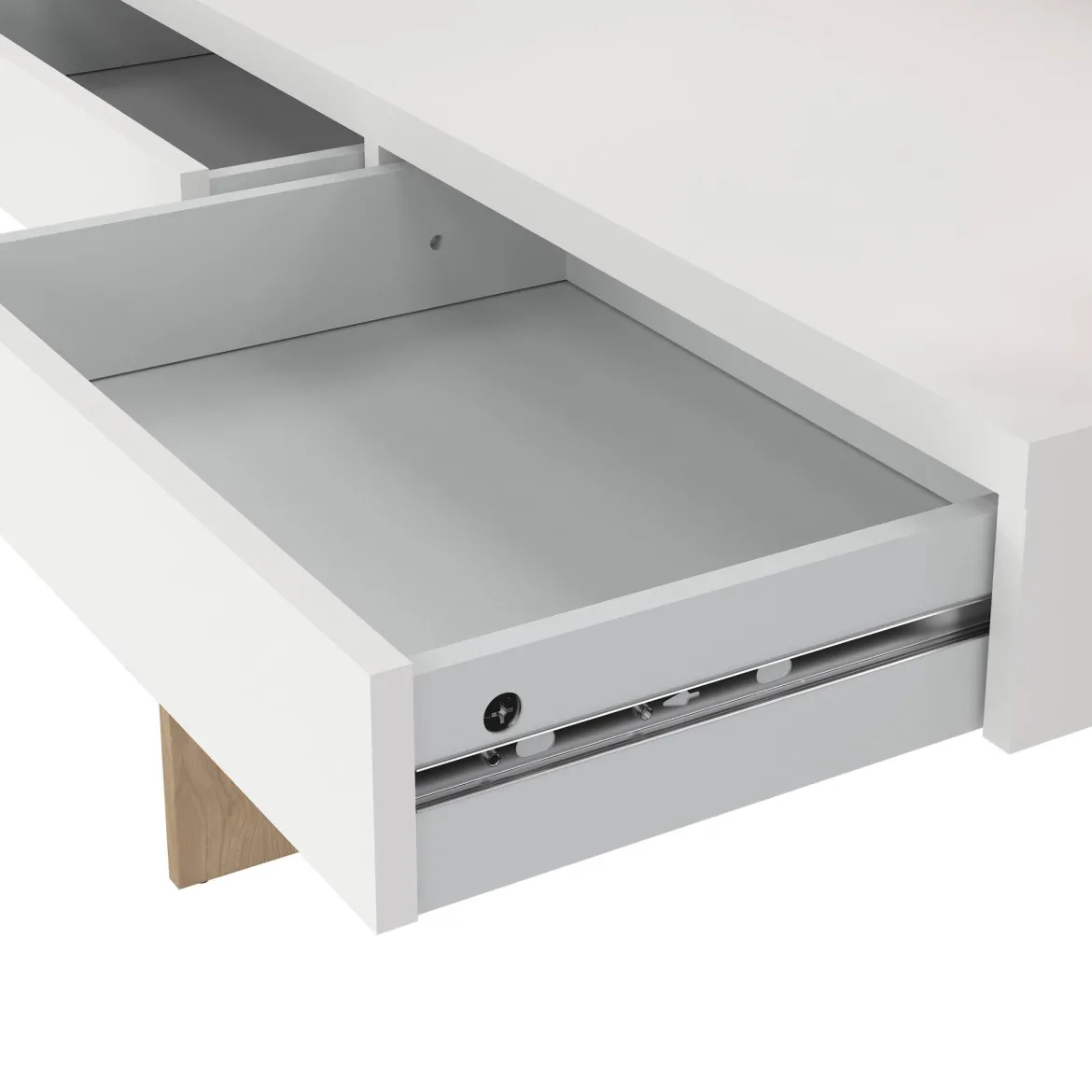 Scrivania lineare rovere e bianca 102x55cm con 2 cassetti - Antillo
