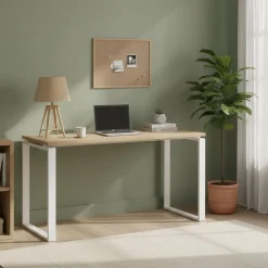 Scrivania lineare rovere e bianca 150x60cm - Arignano