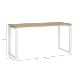 Scrivania lineare rovere e bianca 150x60cm - Arignano