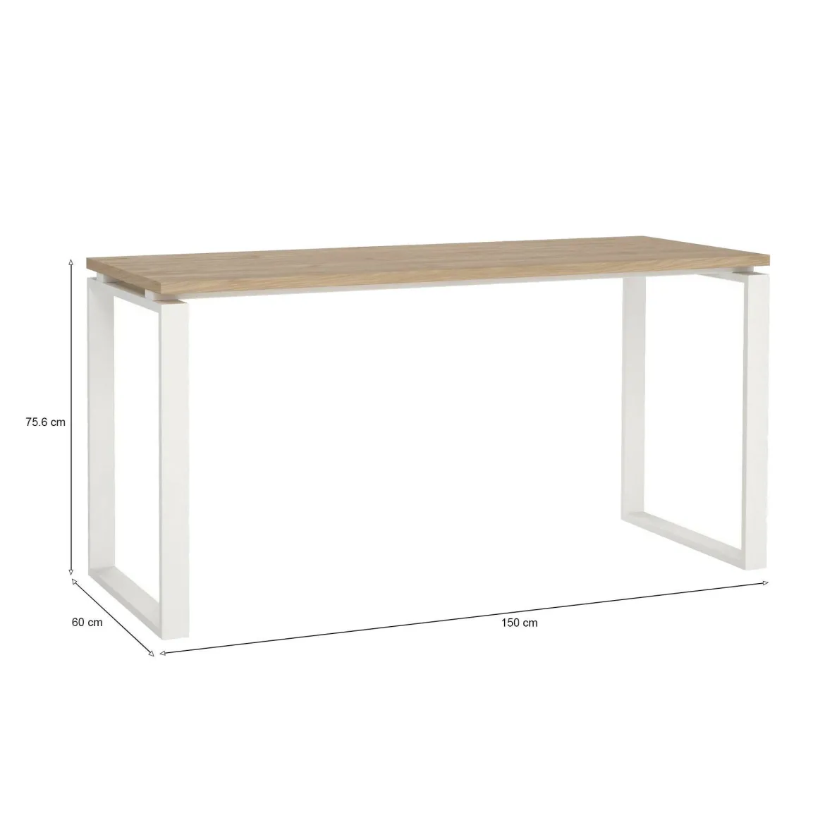 Scrivania lineare rovere e bianca 150x60cm - Arignano