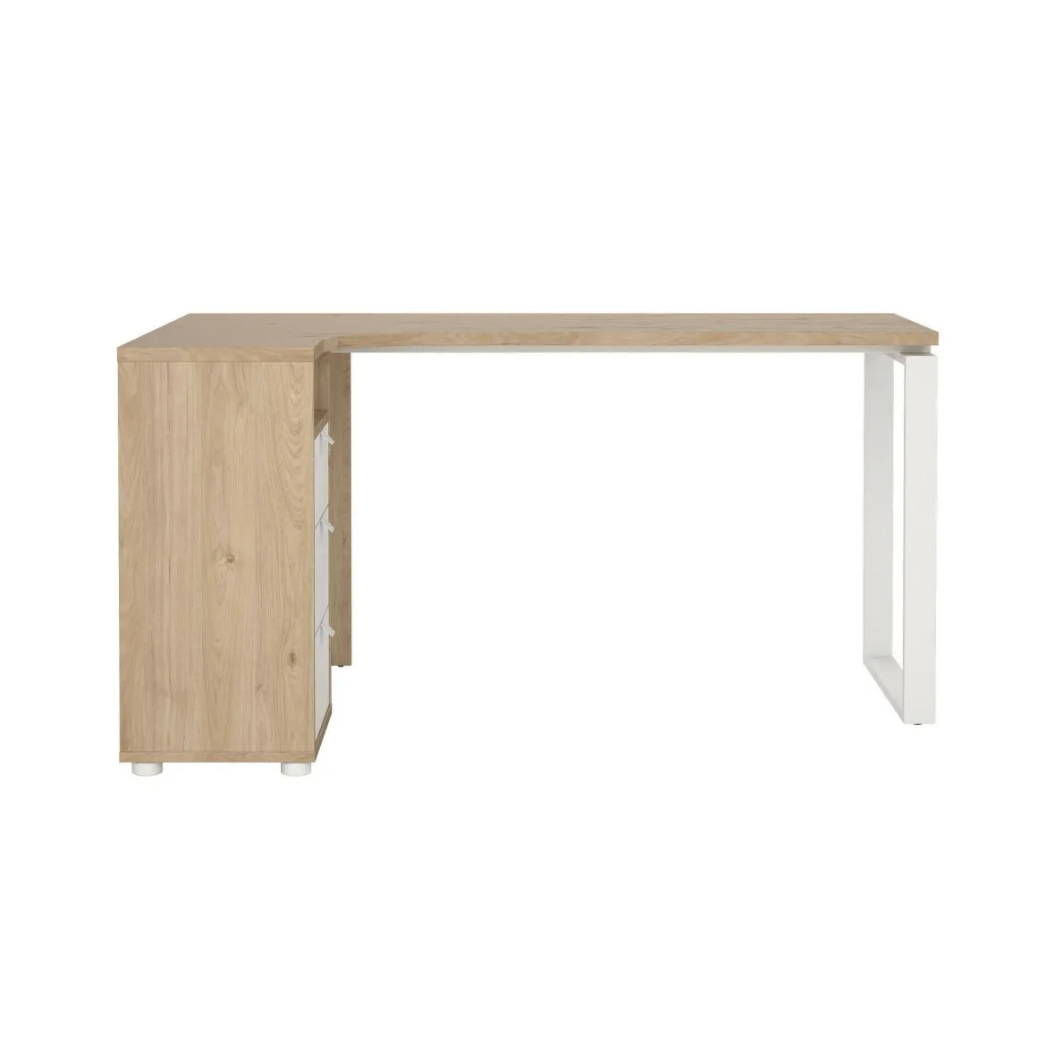 Scrivania lineare rovere e bianca 184x79cm con libreria - Etienne