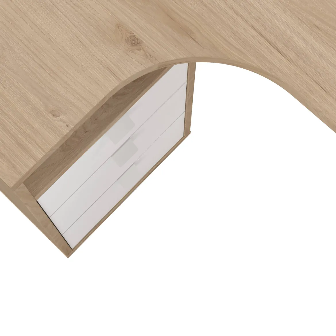 Scrivania lineare rovere e bianca 184x79cm con libreria - Etienne