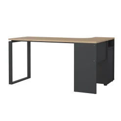 Scrivania lineare rovere e grigia 150x99cmper ufficio - Peipah