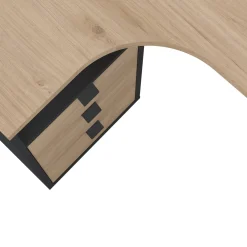 Scrivania lineare rovere e grigia 150x99cm con 3 cassetti - Medard