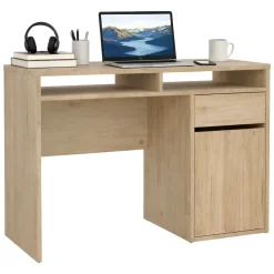 Scrivania lineare rovere 110x48cm con 1 cassetto - Abbadu