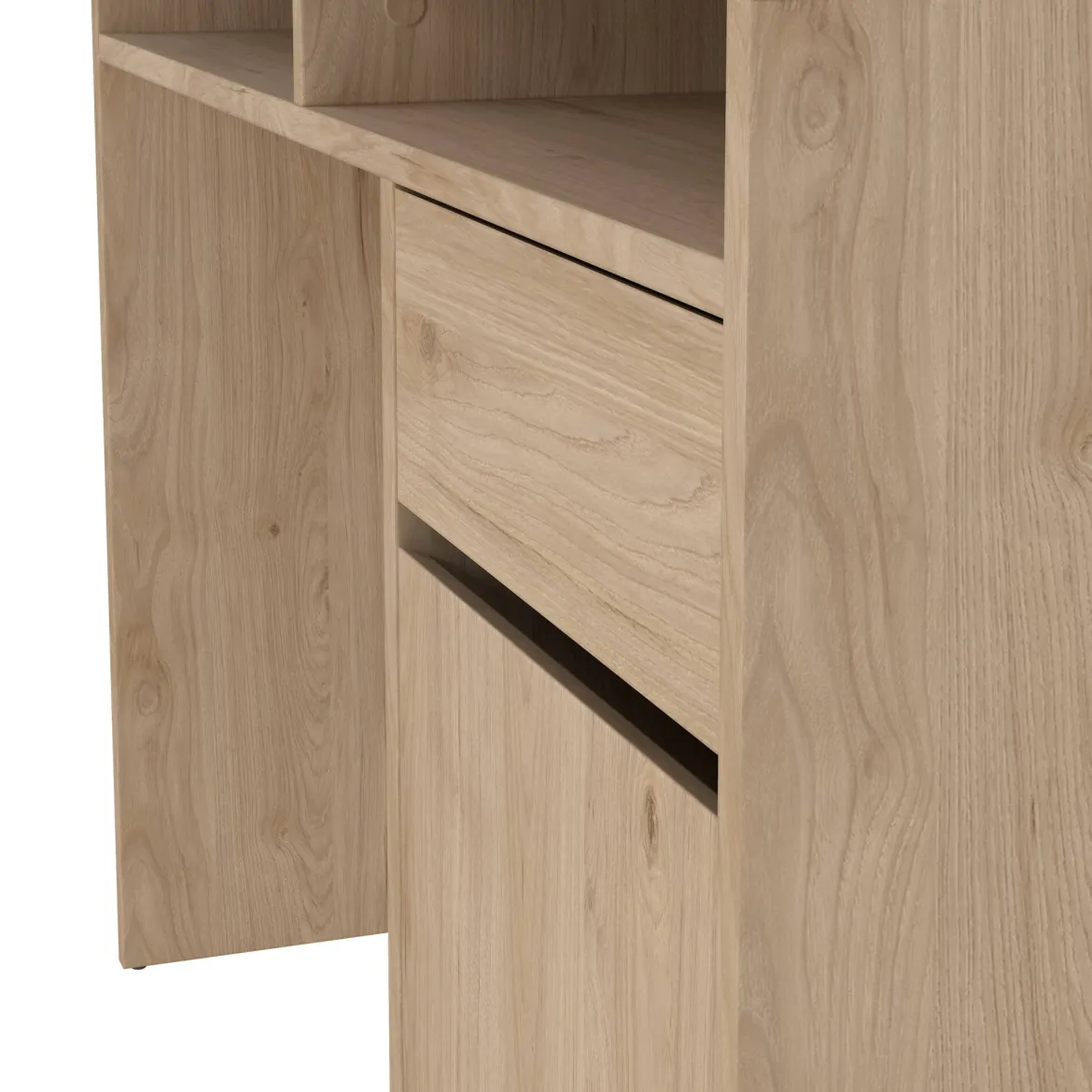 Scrivania lineare rovere 110x48cm con 3 cassetti - Huaning