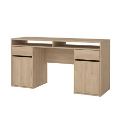 Scrivania lineare rovere 149x48cm con 2 cassetti - Leepi
