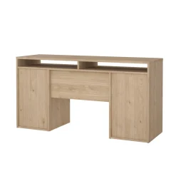 Scrivania lineare rovere 149x48cm con 2 cassetti - Leepi