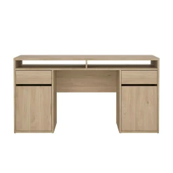 Scrivania lineare rovere 149x48cm con 2 cassetti - Leepi