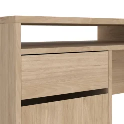 Scrivania lineare rovere 149x48cm con 2 cassetti - Leepi