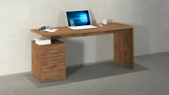 Scrivania lineare rovere 160x90cm con 3 cassetti - Bardi