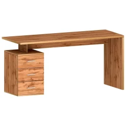 Scrivania lineare rovere 160x90cm con 3 cassetti - Bardi