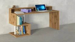 Scrivania lineare rovere 180x60cm con supporto computer - Arre