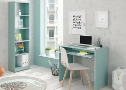 Scrivania lineare verde acqua 79x54cm con supporto computer - Ajeje