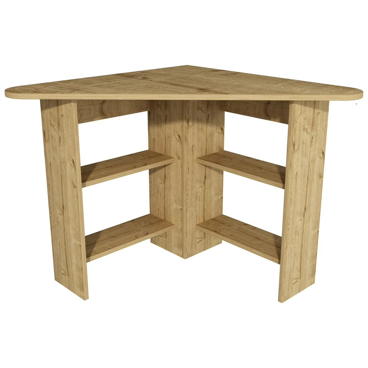Scrivania Marrone Angolare 5 Ripiani 80x80x74h cm, 4 Vani - Panchia