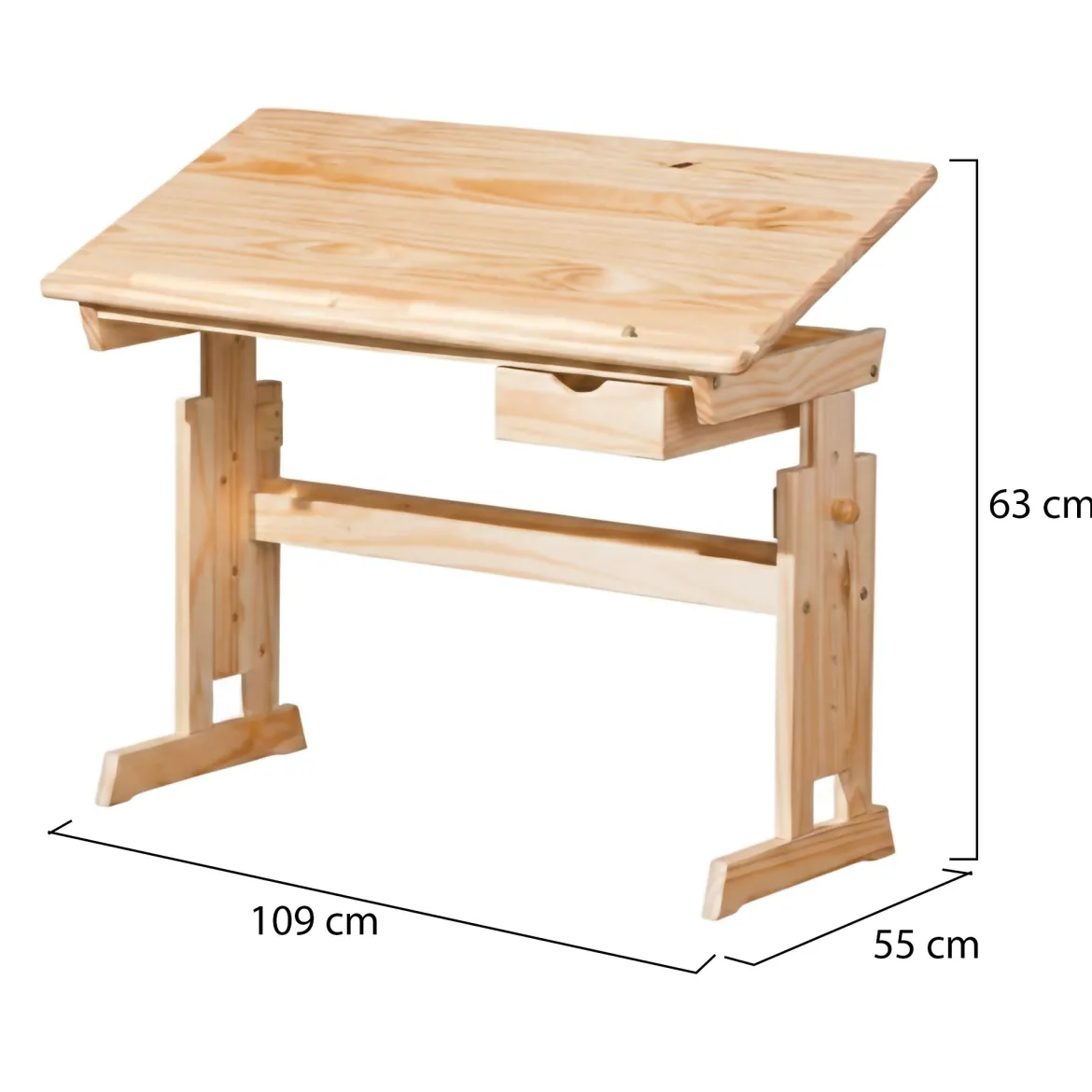 Scrivania Marrone Quercia Materiale Piano in Legno Massello Colore Ripiano Marrone 109x55x63h cm, Sfumatura Colore Struttura Quercia - Carfizzi