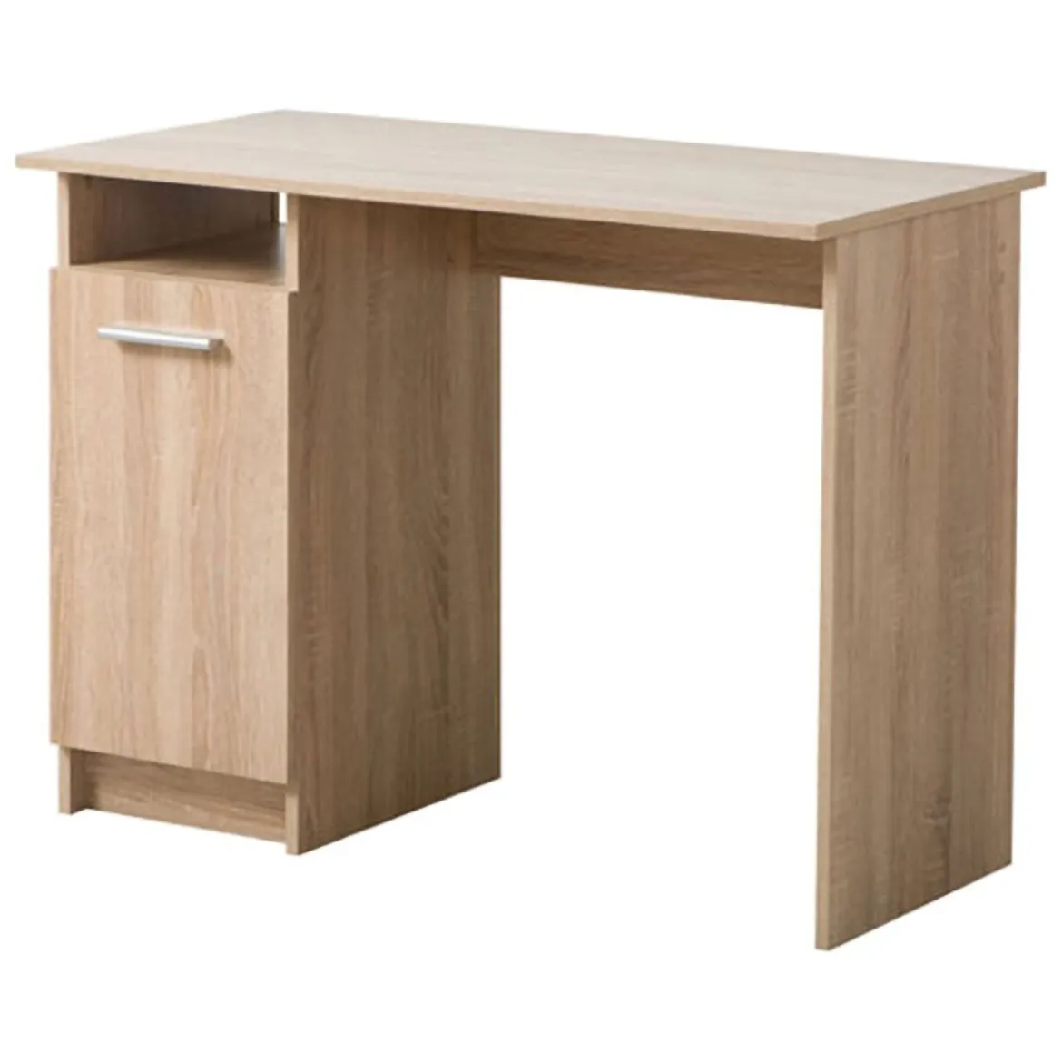 Scrivania Marrone Rovere 2 Ripiani 4 Cassetti 135x50x75.5h cm, 2 Vani - Flaminio