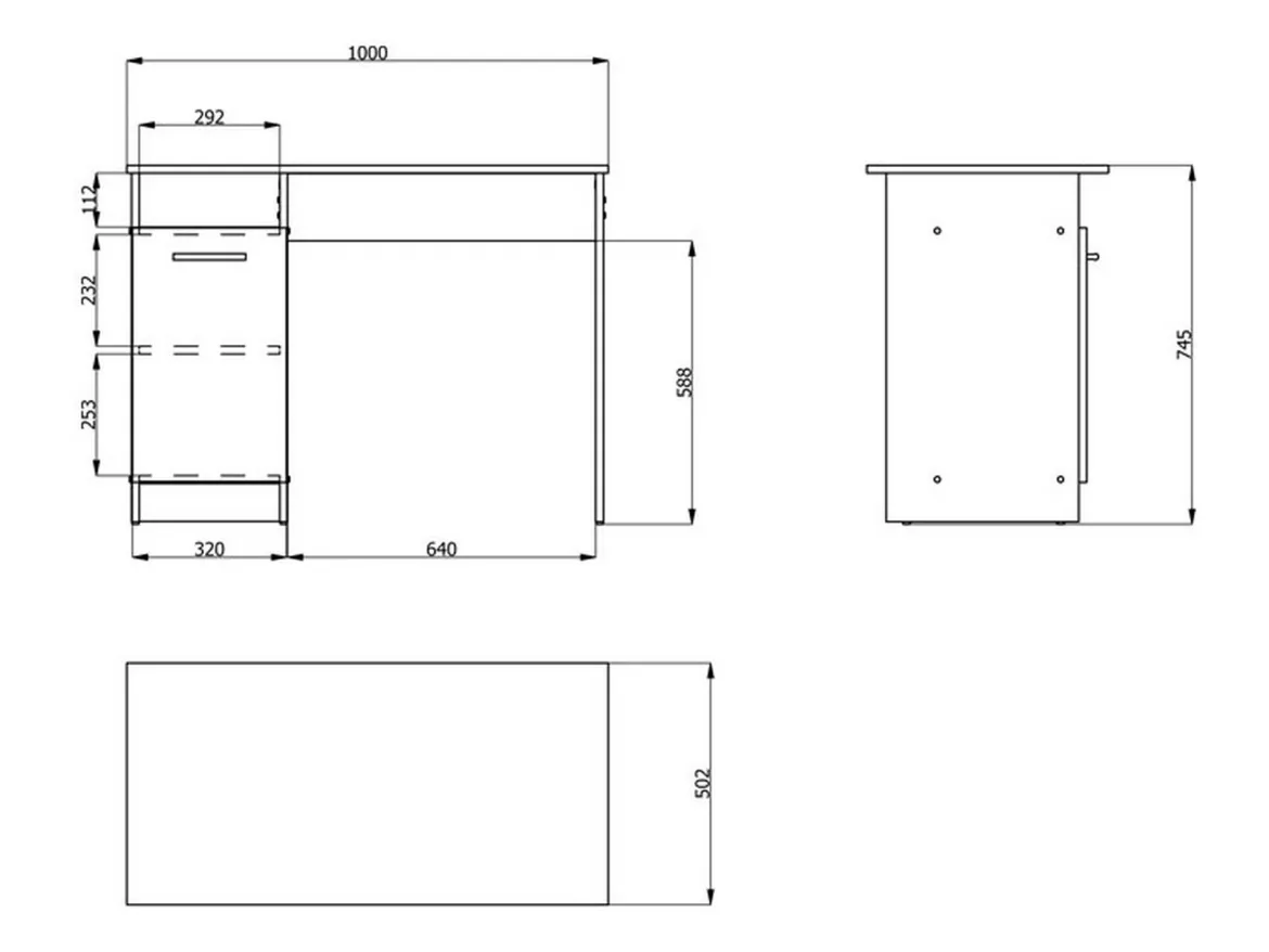 Scrivania Marrone Rovere 2 Ripiani 4 Cassetti 135x50x75.5h cm, 2 Vani - Flaminio