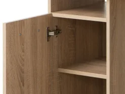 Scrivania Marrone Rovere 2 Ripiani 4 Cassetti 135x50x75.5h cm, 2 Vani - Flaminio
